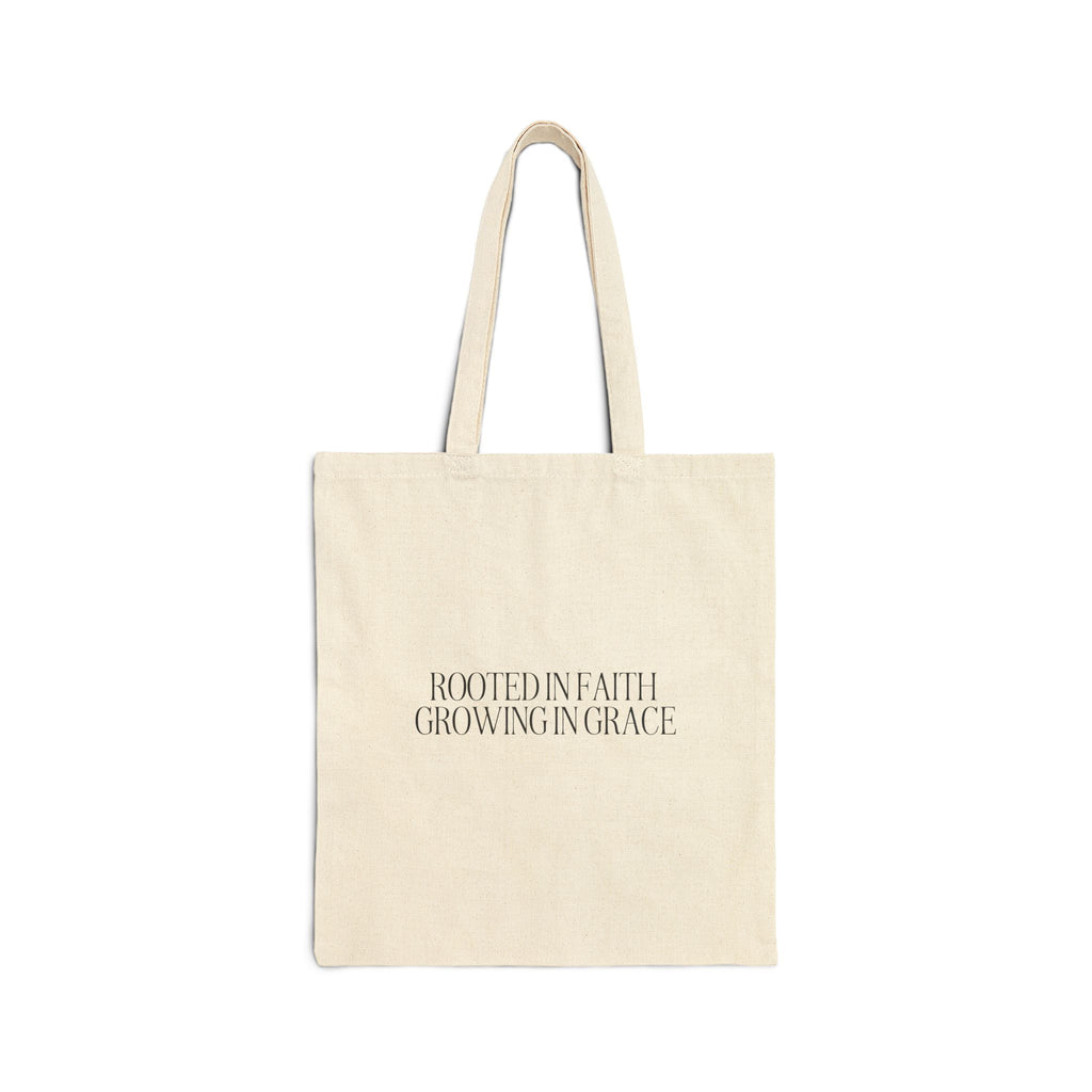 Rooted in Faith Canvas Tote Bag