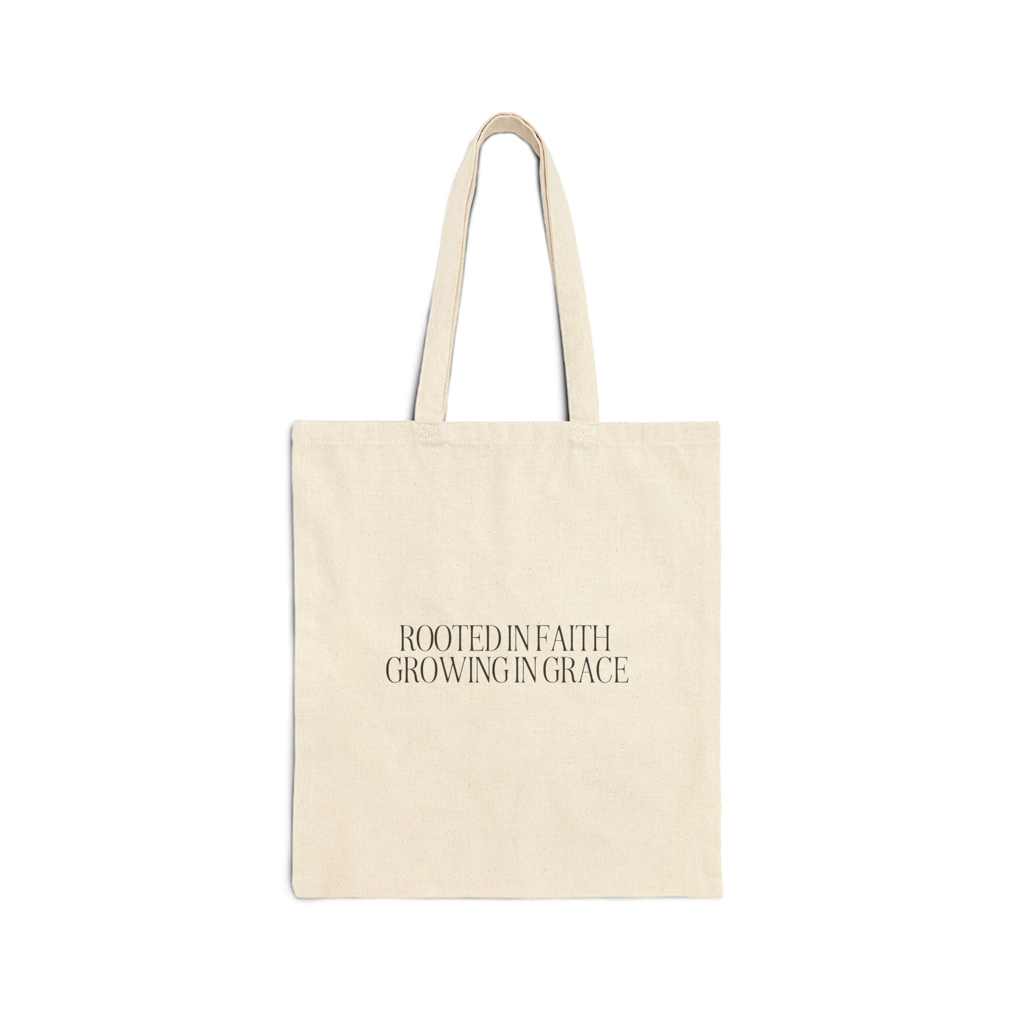 Rooted in Faith Canvas Tote Bag