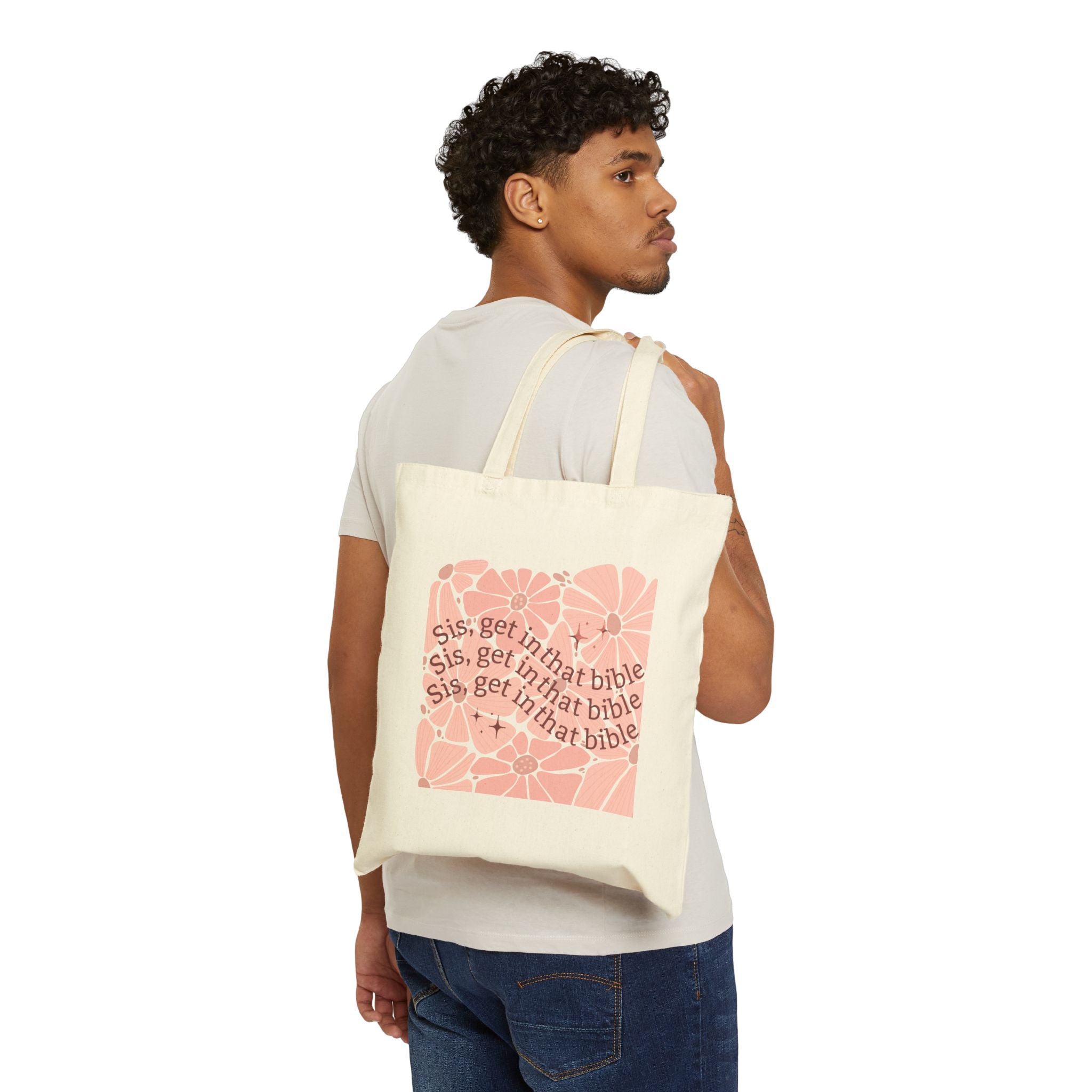 Get In That Bible Floral Tote