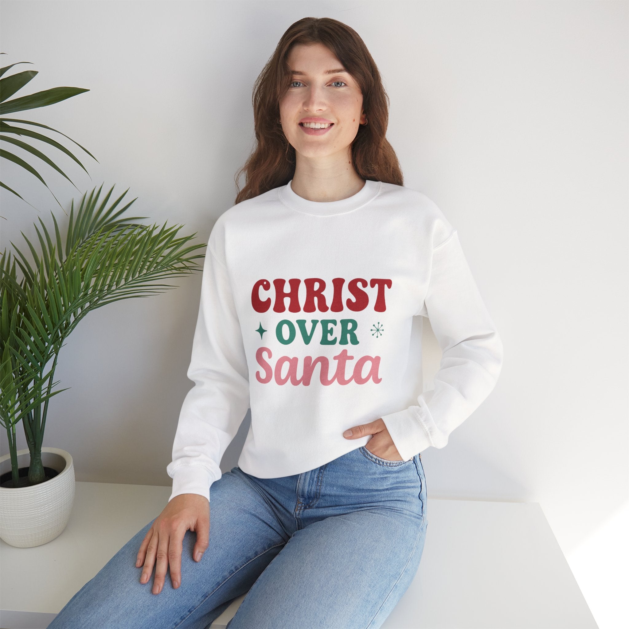 Christ Over Santa Crewneck Sweatshirt