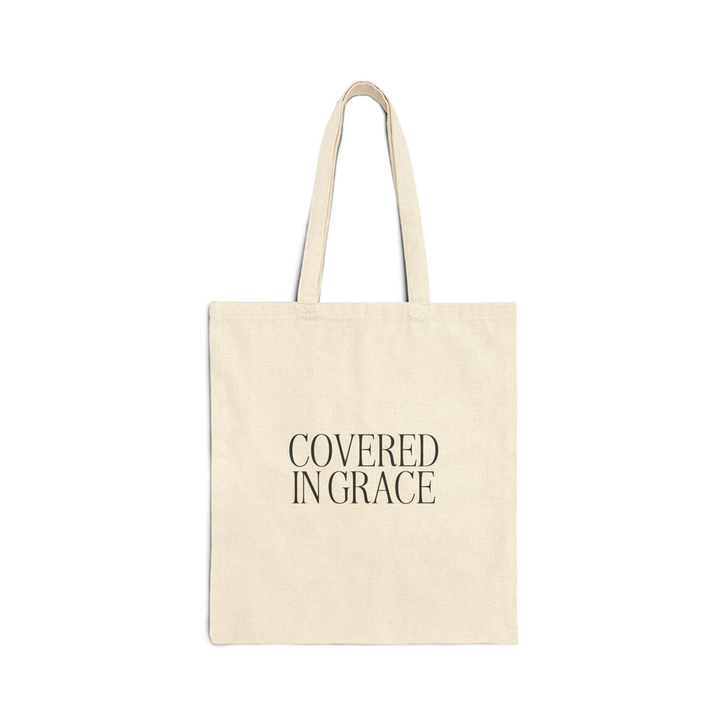 Covered in Grace Cotton Canvas Tote Bag