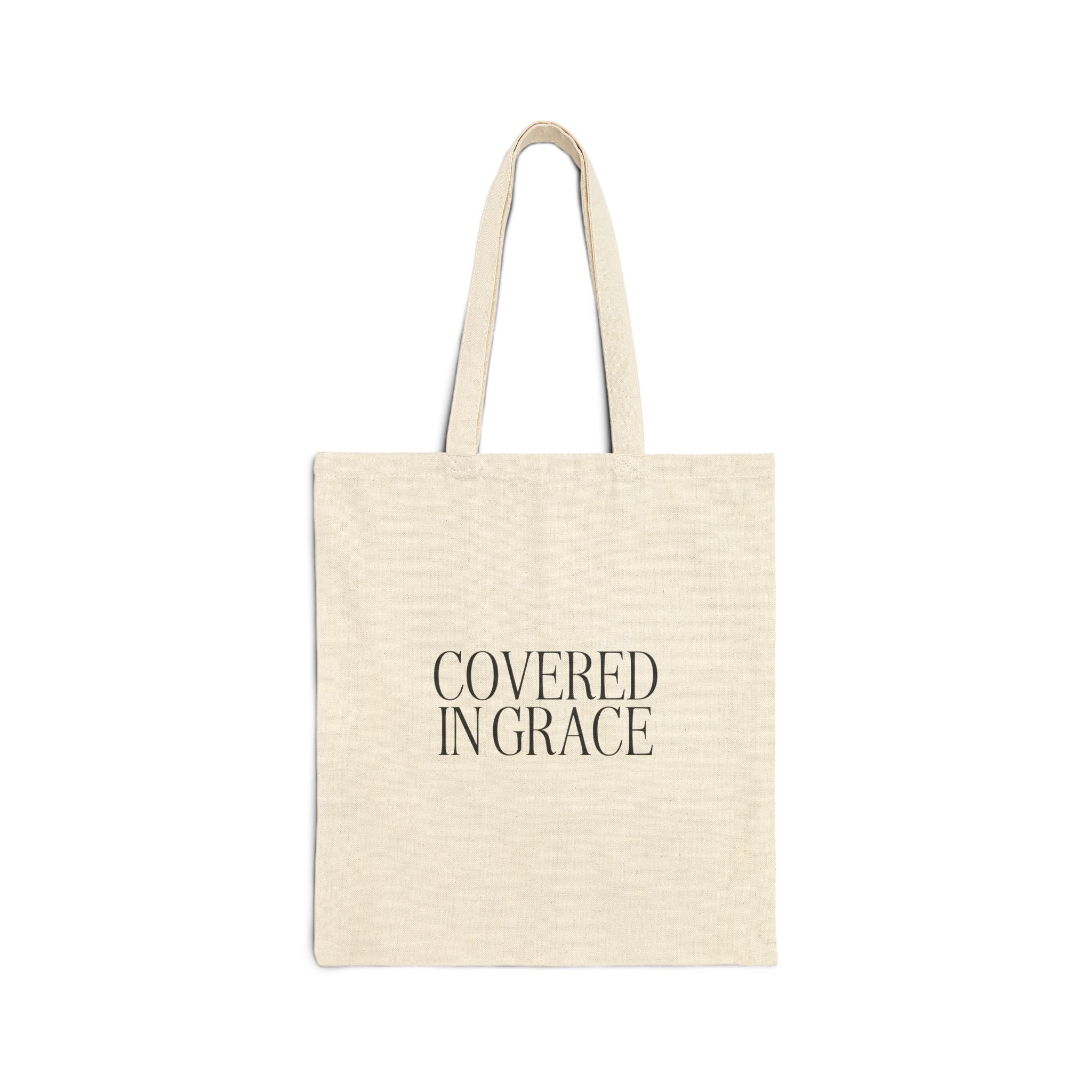 Covered in Grace Cotton Canvas Tote Bag