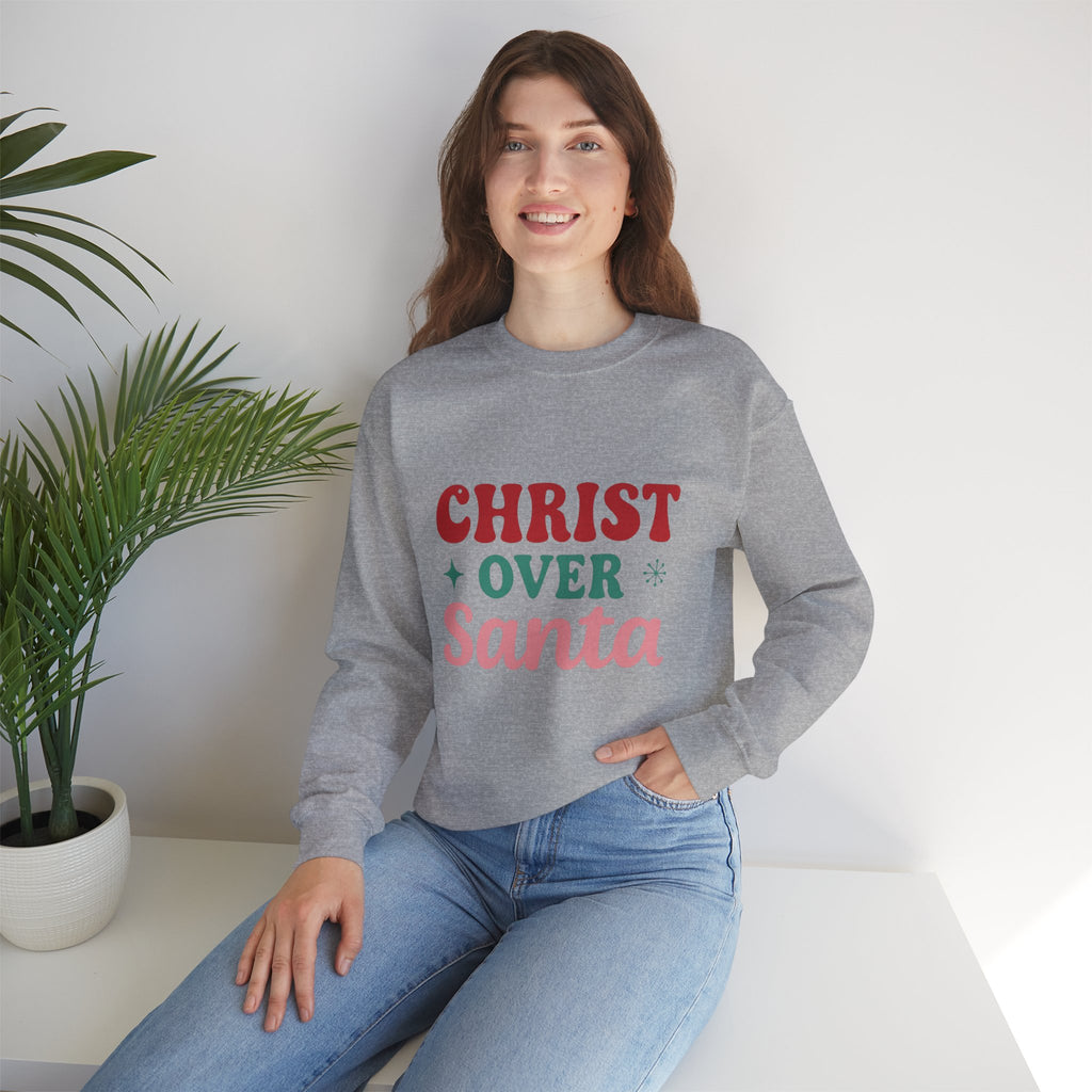 Christ Over Santa Crewneck Sweatshirt